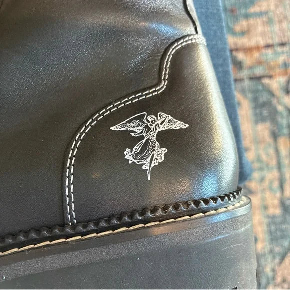 John Fluevog 7th Heaven Zachary Tall Angel boots black size W9 M7 NWOB - Picture 5 of 9